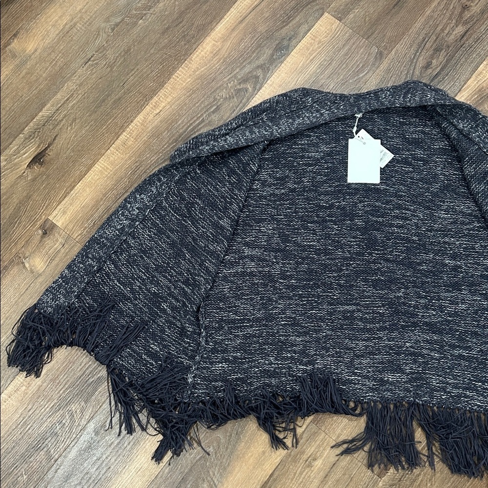 Joie Sona Fringe Cardigan Vest Style Sweater Stingray multi color gray size XS - Picture 6 of 11
